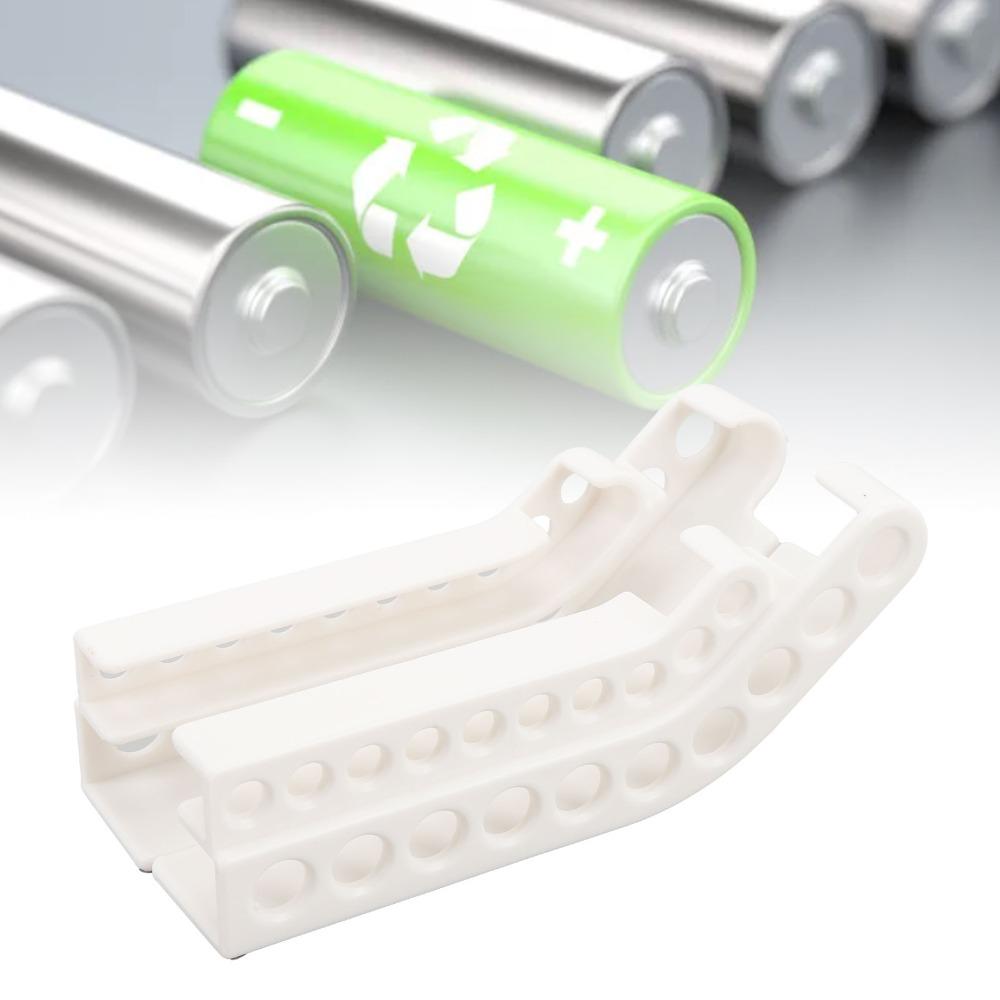 2pcs Plastic Wall Mounted Battery Holder White Black Battery Storage Dispenser Compact Space Saving Battery Dispenser Container