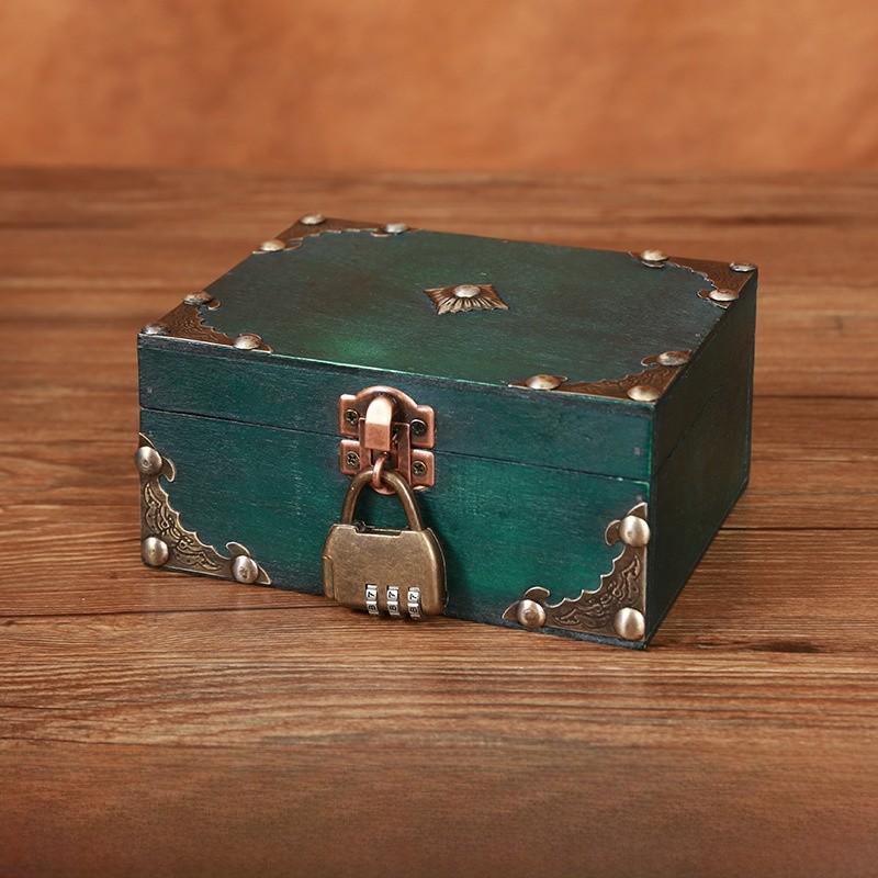 Vintage Girl Wooden Storage Box With Lid Jewelry And Organization Accessories