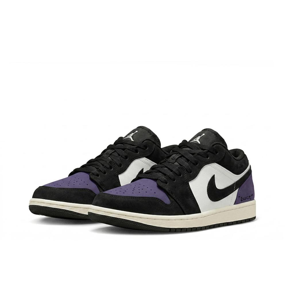 Jordan Air Jordan 1 Low Top Vintage Basketball Shoes Unisex Black Purple II3788-003(Team59-)