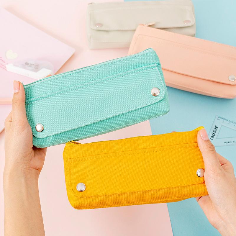 New High-elastic Oxford Cloth Solid Color Pencil Case Creative Student Stationery Box Environmentally Simple Pencil Case