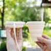 Collapsible Silicone Camping Cup Portable Folding Mug with Lid for Hiking Picnic Outdoor Travel Drinkware Outdoor Camping