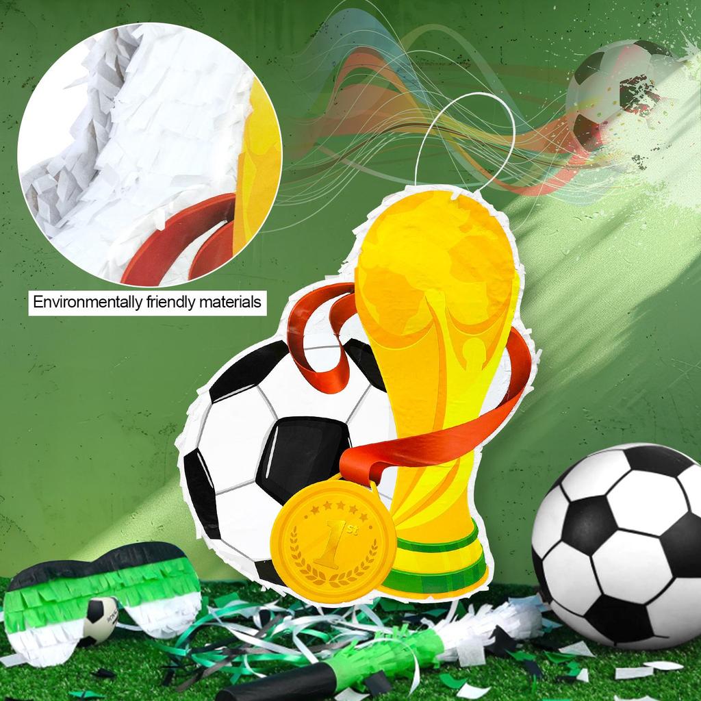 Soccer Ball Pinata, 4 Pcs Soccer Pinatas Bundle - 15.1'' Soccer Theme Piñata, Soccer Party Pinata Stick Etc Sports Pinata Supplies