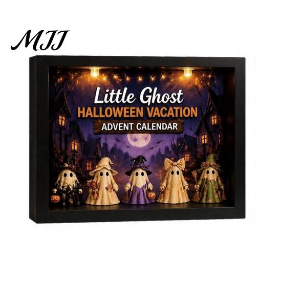 Halloween Themed Calendar Advent Calendar, 24 Days Ghost Countdown with Gift Collectible Figures, Holiday Gifts for Kids Boys Girls Toddlers Spooky