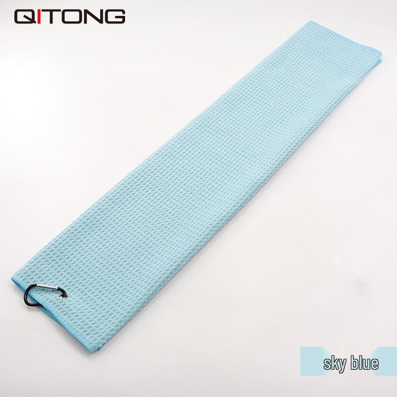 

Embroidered Pineapple Waffle Weave Microfiber Golf Towel 30x30 (1 hole + carabiner hole) небесно-голубой