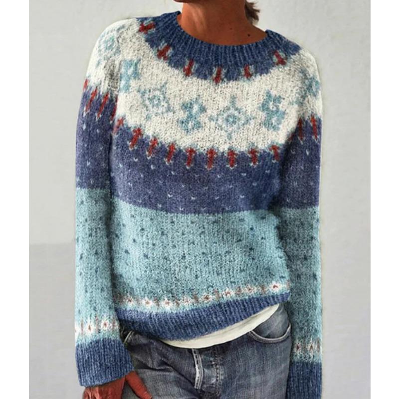 DAFIFY Dame Mote Casual Høst Vinter Rombemønster Langermet O-hals Gensere