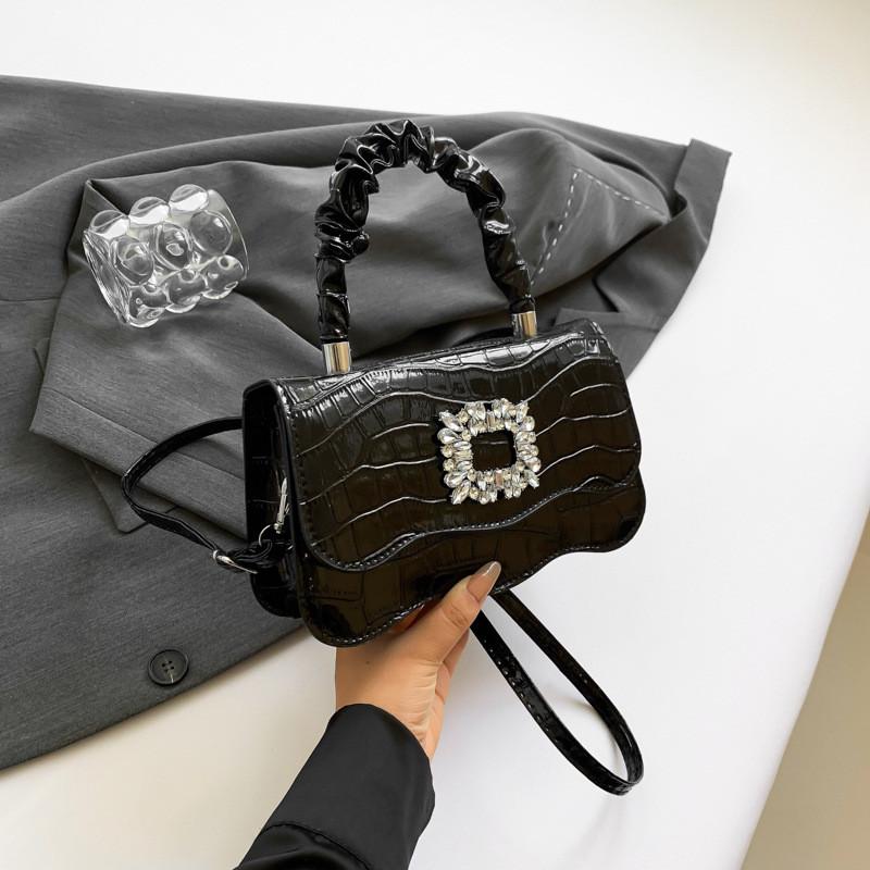 

Trendy Casual Shoulder Bag For Women Stylish Simple Crossbody Purse In Black White Pink Silver Gold Green чёрный