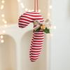 Cartoon Christmas Tree Decorations Fabric Red White Xmas Tree Decoration Bell Bow Christmas Pendant Holiday Settings