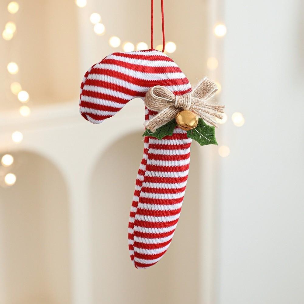 Cartoon Christmas Tree Decorations Fabric Red White Xmas Tree Decoration Bell Bow Christmas Pendant Holiday Settings
