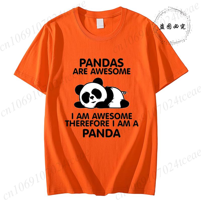 Pandas Are Awesome Print Unisex Tshirt Casual Tshirt Summer Lazy Panda Animal Graphic Fashion Female Tee T Shirts Unisex Clothing
