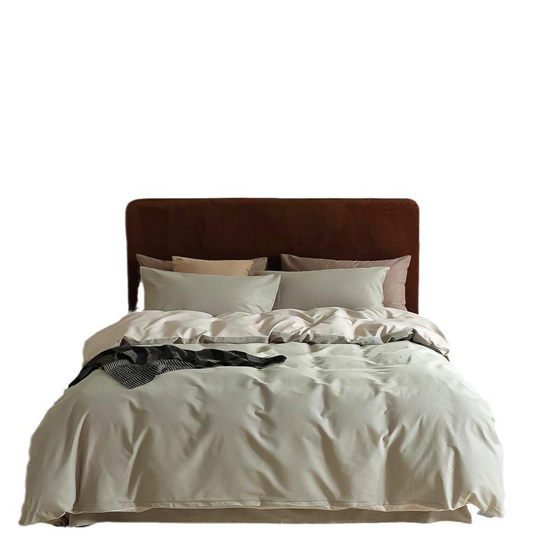 Luxurious 100% Cotton Brushed Four-Piece Bedding Set for Autumn/Winter, All Cotton Duvet Cover, Bed Sheet, Long Staple Cotton