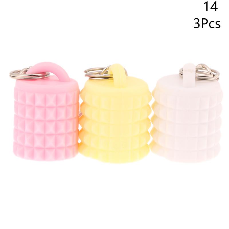 1/3 Pcs Silicone Lip Gloss Keychain Caps For Women Travel Convenient Beauty Product Accessories Travel Makeup Tool Accessory