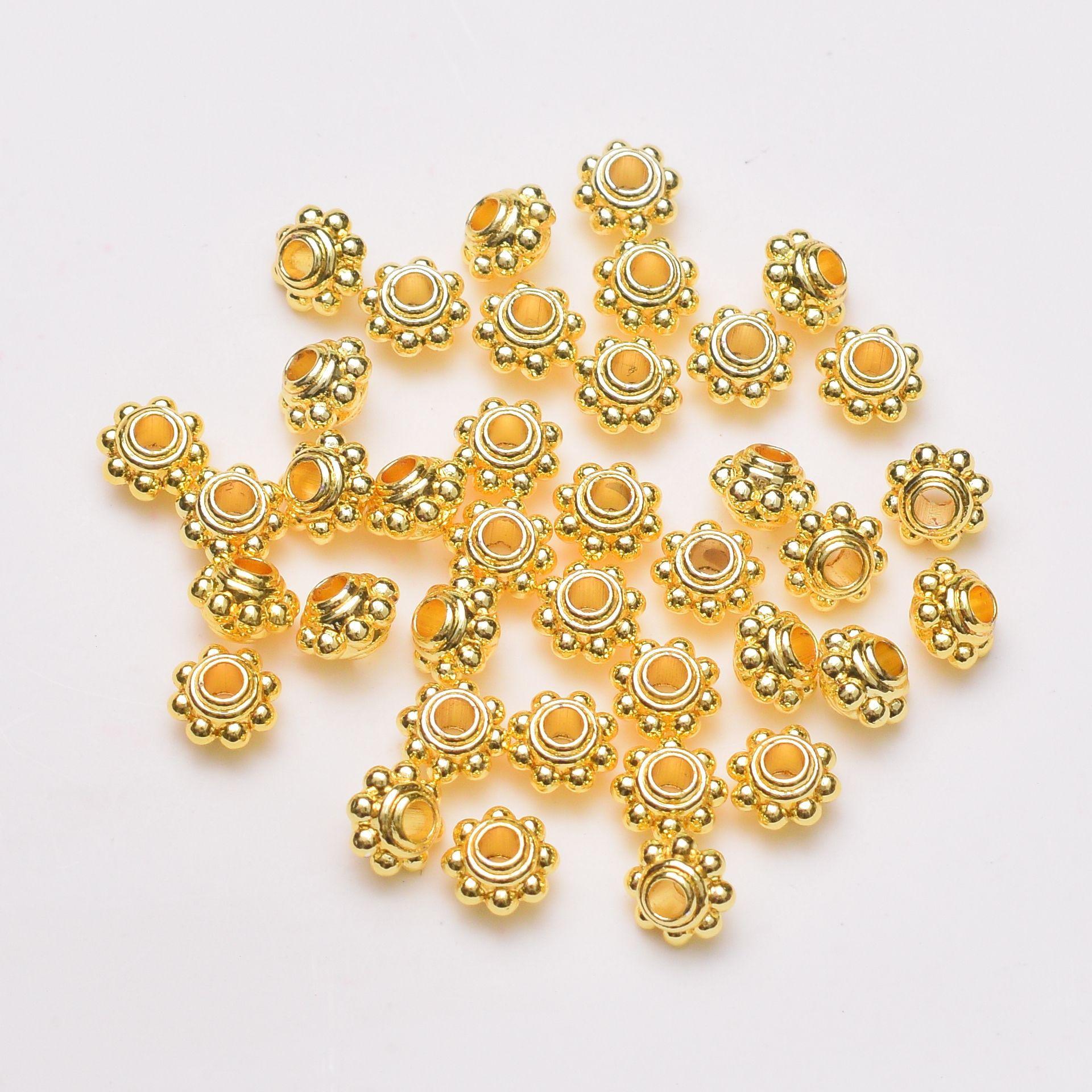 

100 шт. 18 К позолоченные латунные металлические бусины-разделители круглого плетения для ожерелья, браслетов, принадлежности для изготовления ювелирных изделий, аксессуары для фурнитуры «сделай сам» 4mm-100PCS