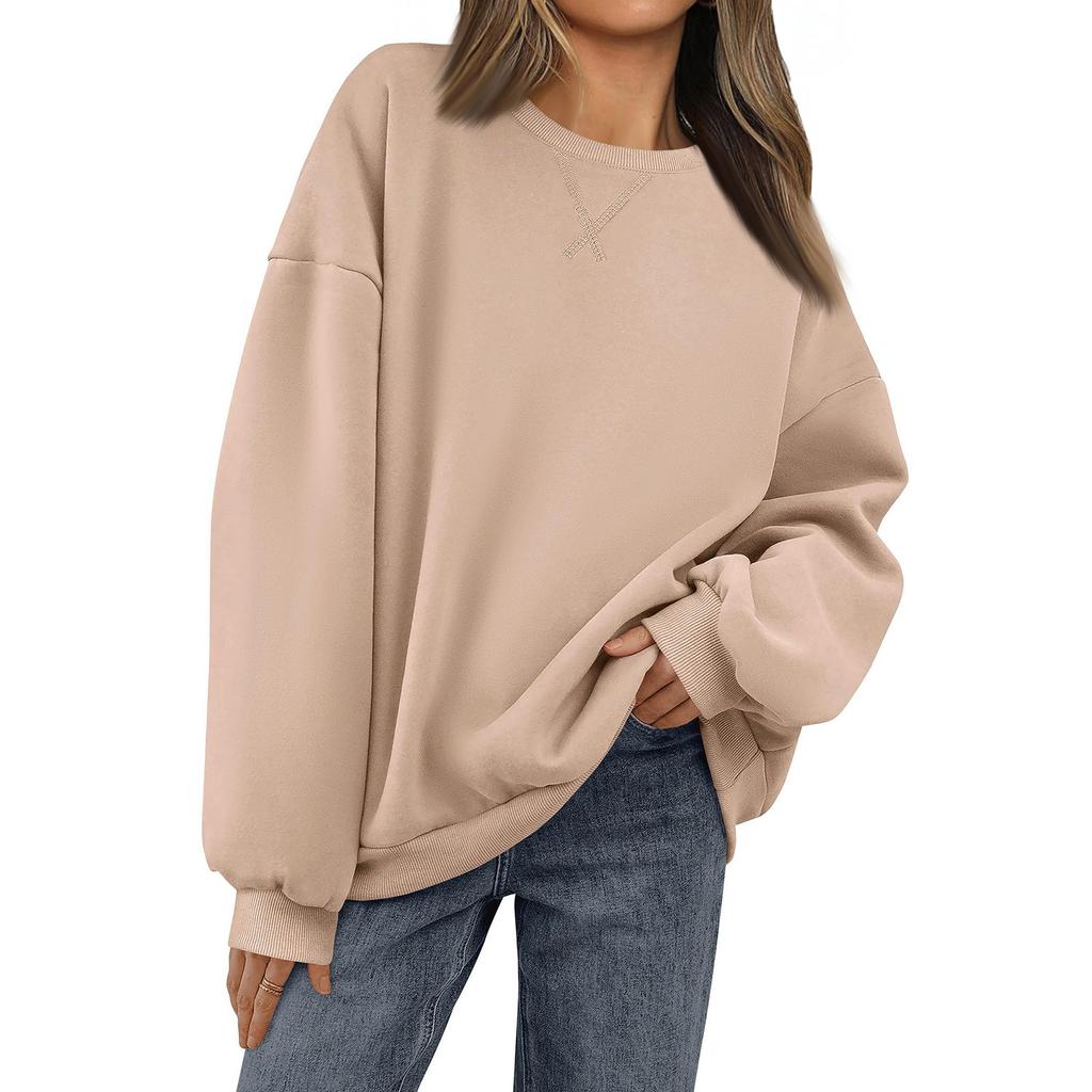 Women's Solid-color Fashionable Round-neck Top