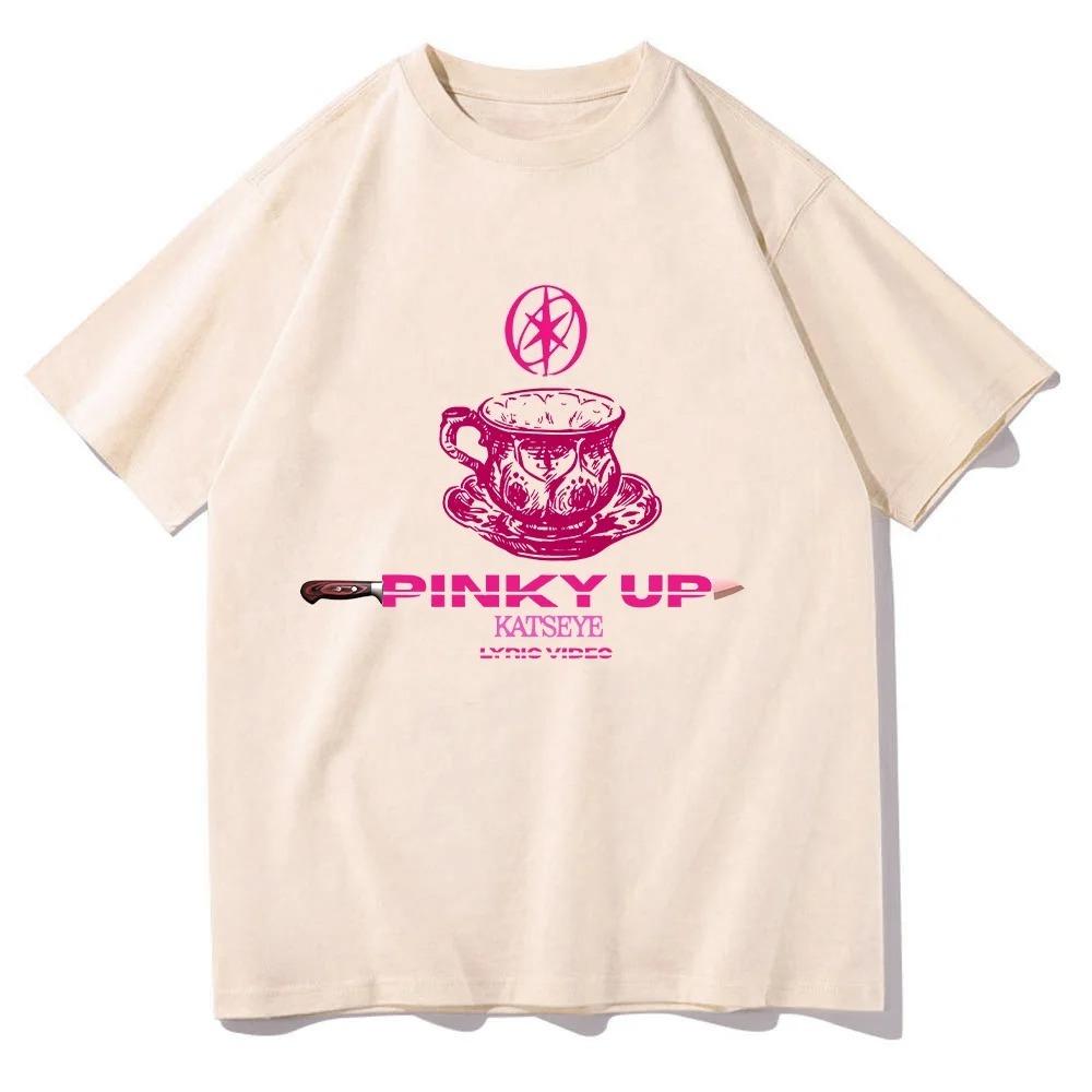 Καλοκαιρινή Μόδα 2026 Νέα Βαμβακερά T-shirts KATSEYE PINKY UP T-shirts Γυναικεία Ανδρικά Άνετα Αναπνέοντα Ρούχα Δώρο για Φανς Τέλειο Y2K Tee