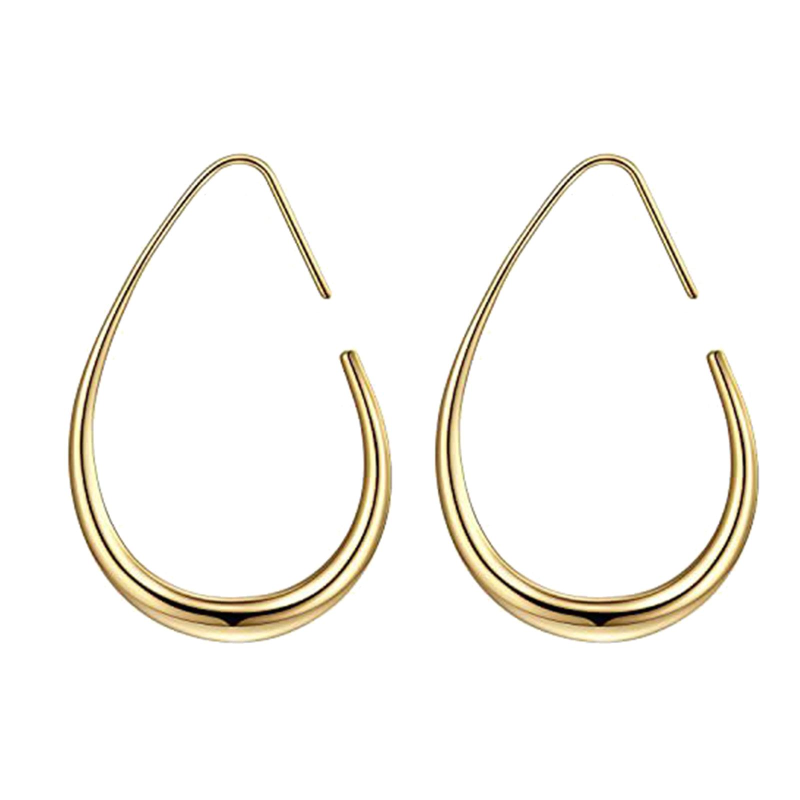 

Comfortable Tear Drop Hoop Earrings Stylish Teardrop Hoop Earrings Distinctive Ear Ornament for Fashion Individuals золотой