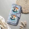 Cute Rhino Print Leather Wallet Fashion Casual Card Holder Long Purse for Women Portable Daily Money Bag