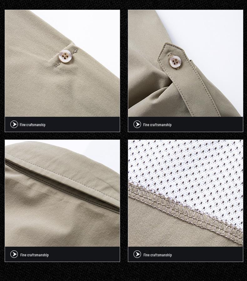 Men's Quick-Dry Military Tactical Outdoor Shirt, Long-Sleeve, Elastic, Breathable, Multi-Pocket Workwear for Spring & Autumn