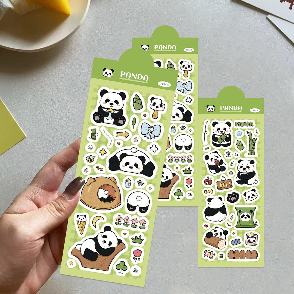 Cute Cartoon Little Panda Ins Korean Guben Hand Account DIY Decoration Stickers Creative Stickers