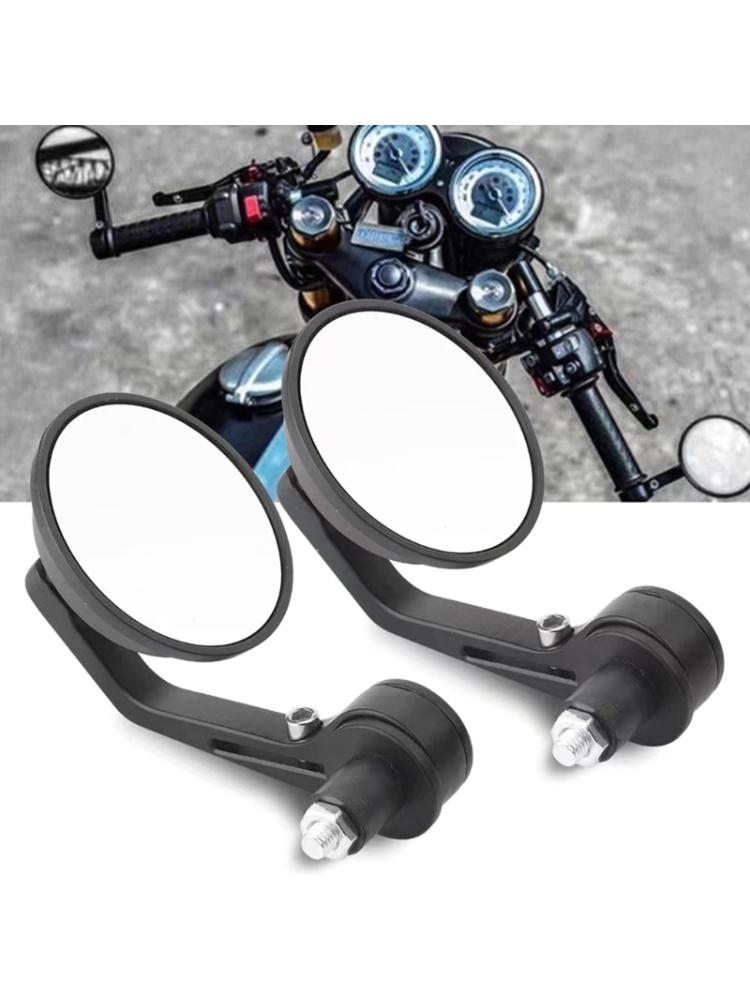 Professional Motorcycle Round Bar End Mirrors Motorcycle Rear View Side Mirror for 7/8" Handlebar Quick Installation