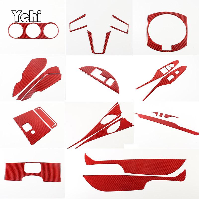 Red Soft Carbon Fiber For Mazda MX-5 NC 202016-2026 Car Center Control Interior Sticker Car Modification Accessories