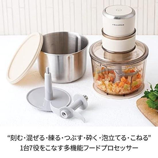 Recolte Food Processor Combo 7 Functions Large Capacity Ice Crushing Meat Grinding Minced Dough Kneading Whipping Chopping Mixing Easy Clean Cream