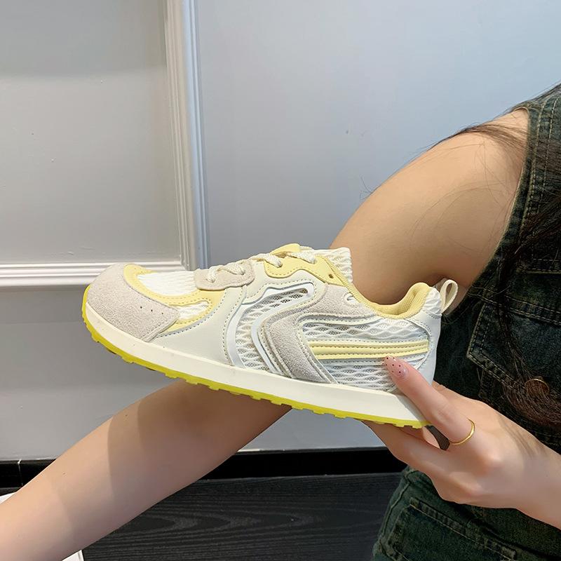 Thick-soled German Training Shoes Women's 2025 Summer New Breathable Thin Ugly Cute Mesh White Shoes Lightweight Sports Forrest Gump Shoes