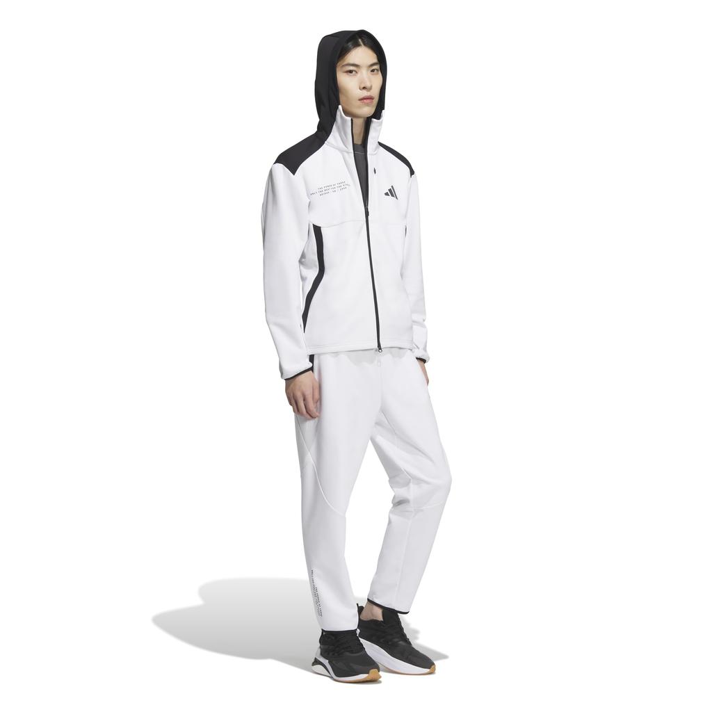 Adidas Adptn Regular Fit Textured Double Knit Hooded Track Jacket KQD57 White Men's (JM2082) J/M