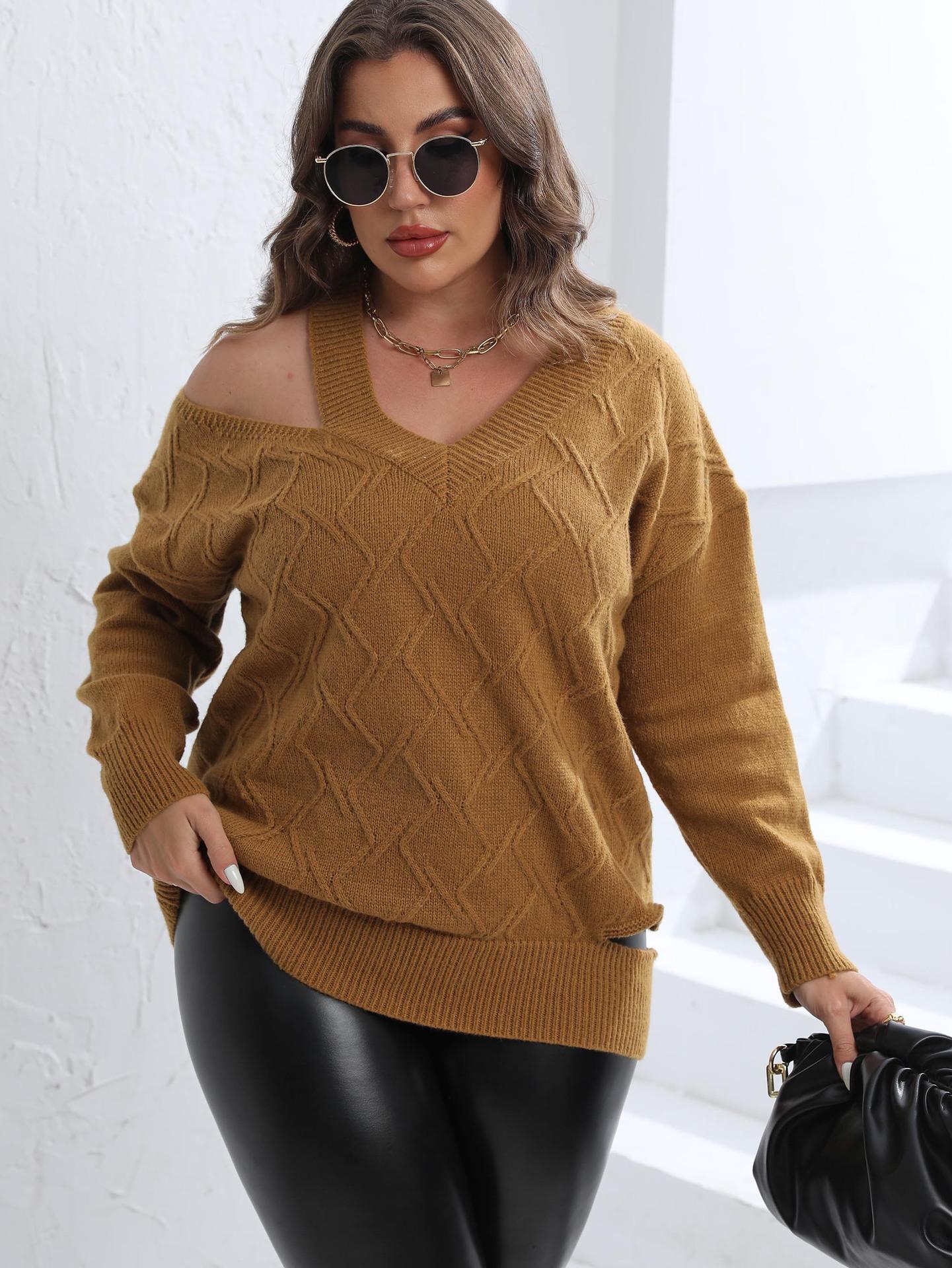 

Нові весняно-осінні светри 2024 року. Жіночі джемпери в клітку. Жіночі великі розміри. Пуловери. Кардигани. 3XL верблюд