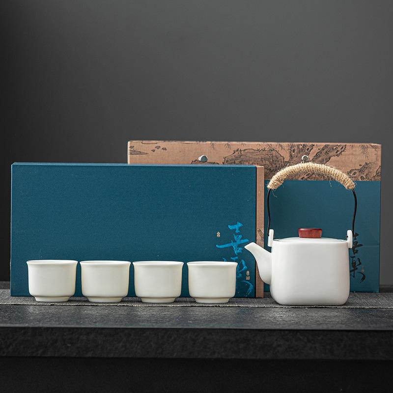 Ceramic tea set, high-end gift box set, accompanying gifts for leaders and elders