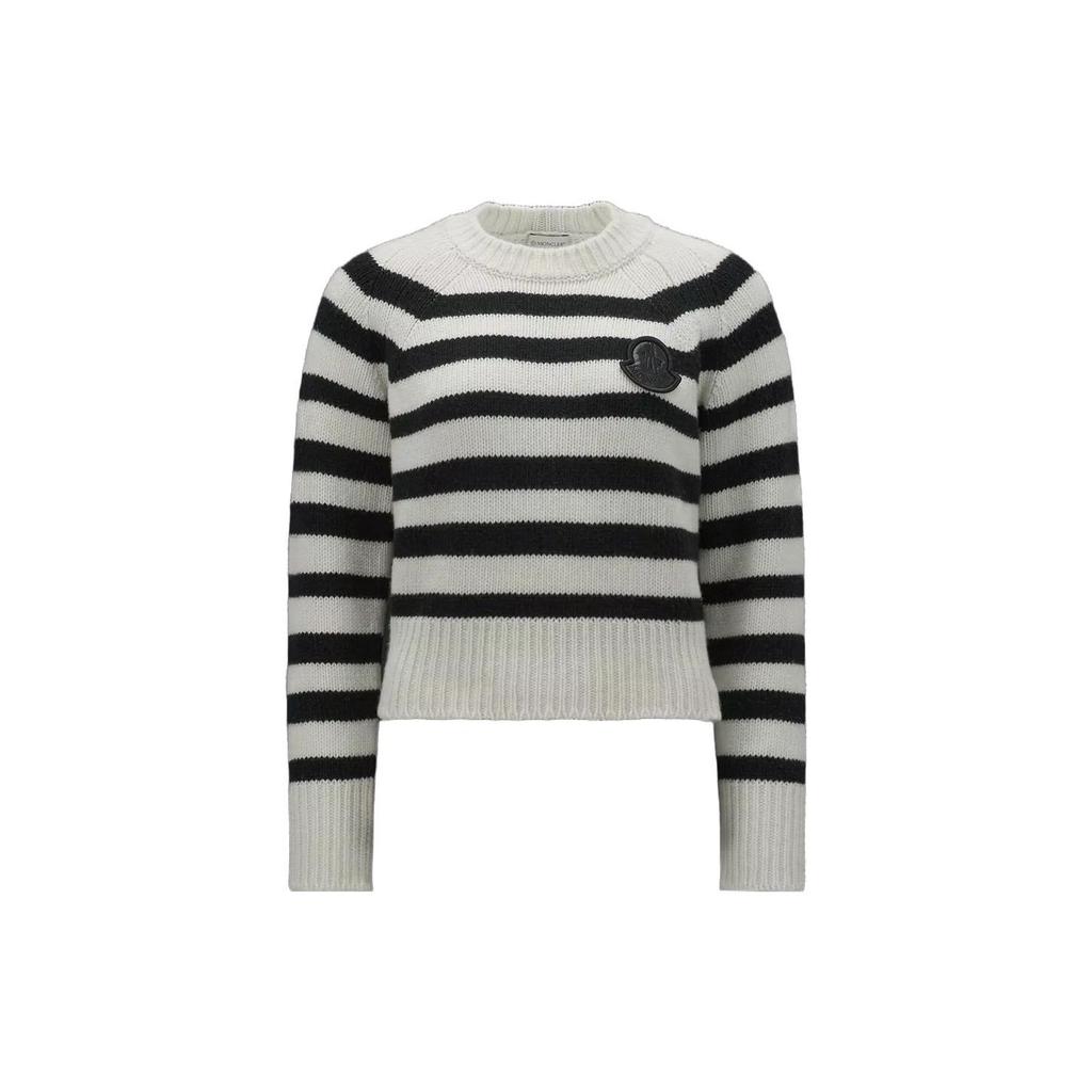 Moncler Striped Wool Jumper Women sweater Black I20939C00023M1241P09