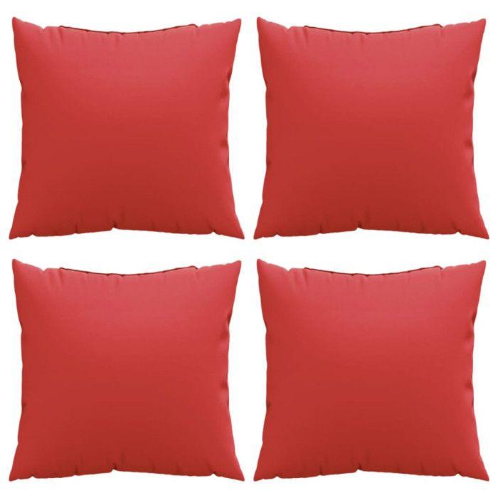 VidaXL Sofa Cushions Set of 4 Red 50x50 Cm Fabric 360387