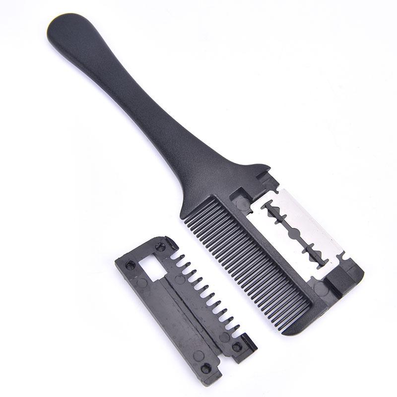 Pente Navalha de Cabelo de Lado Duplo Modelador de Camadas Pente para Corte Desbaste com Lâmina