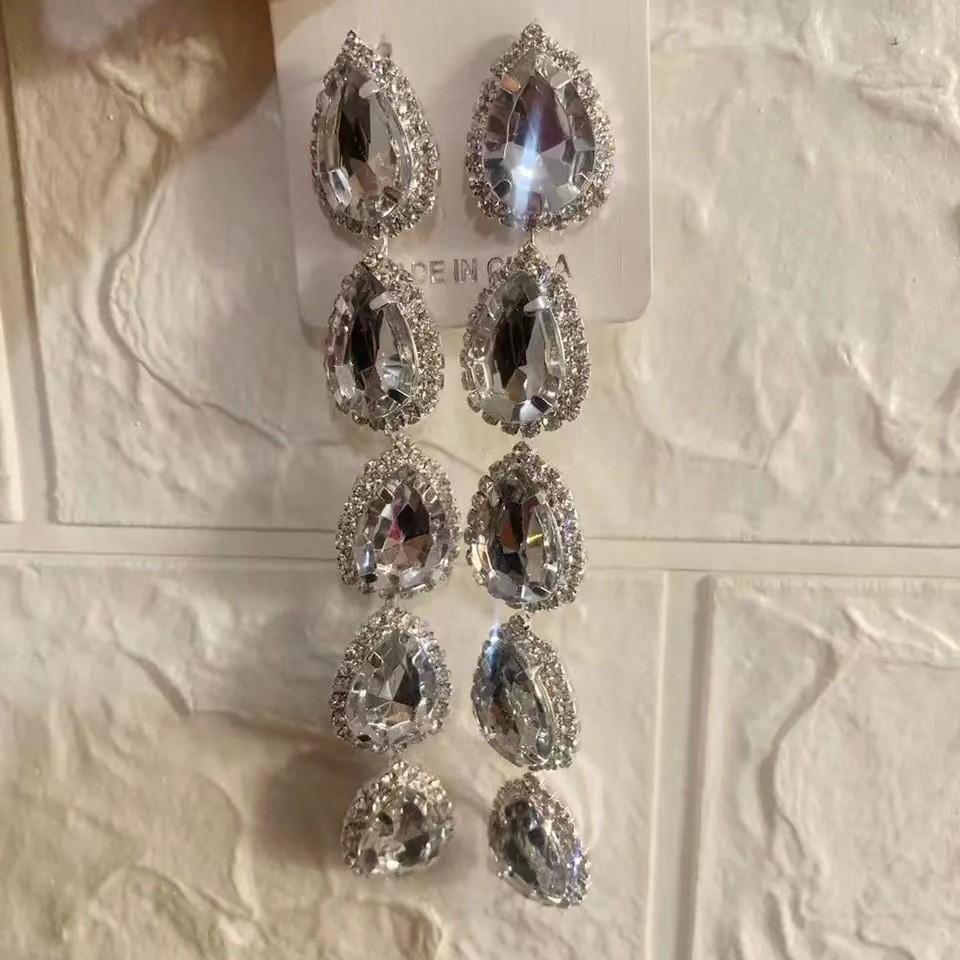 Gold Silver Water Drop Ear Jewelry With Electroplated Finish For Womens Fashion