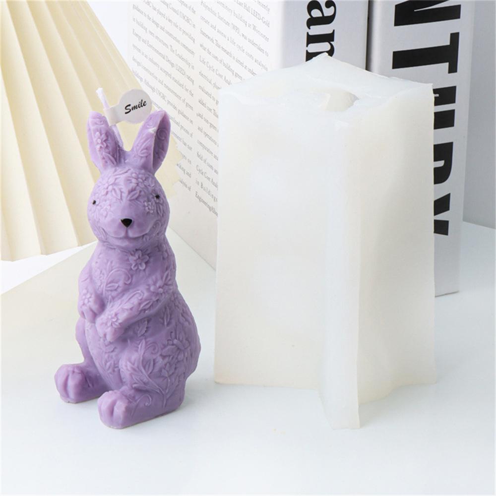 3D Multi-style Cute Rabbit Silicone Candle Mold DIY Easter Animal Aromatherapy Plaster Soap Resin Mould  Crafts Casting Tool