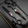 6.0" God Walker Black Hairdressing Scissors Set: Straight & Thinning Shears for Barbers.
