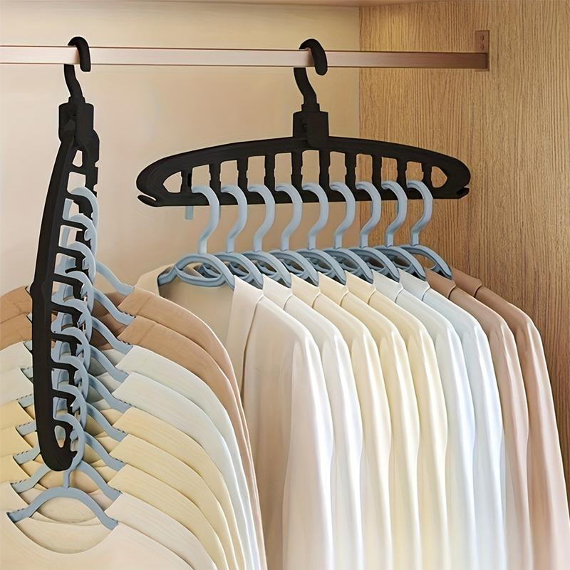 Space Saving Hangers for Closet Organizers and Storage, Heavy Duty Plastic Clothes Hanger for Shirt Sweater, Collapsible Hanger