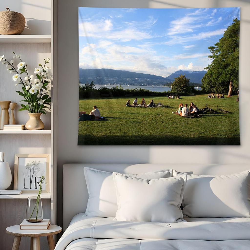 Tropical Beach Palm Tree Tapestry Ocean Scenery Wall Hanging Polyester Summer Aesthetic Decor for Bedroom Living Room Dorm