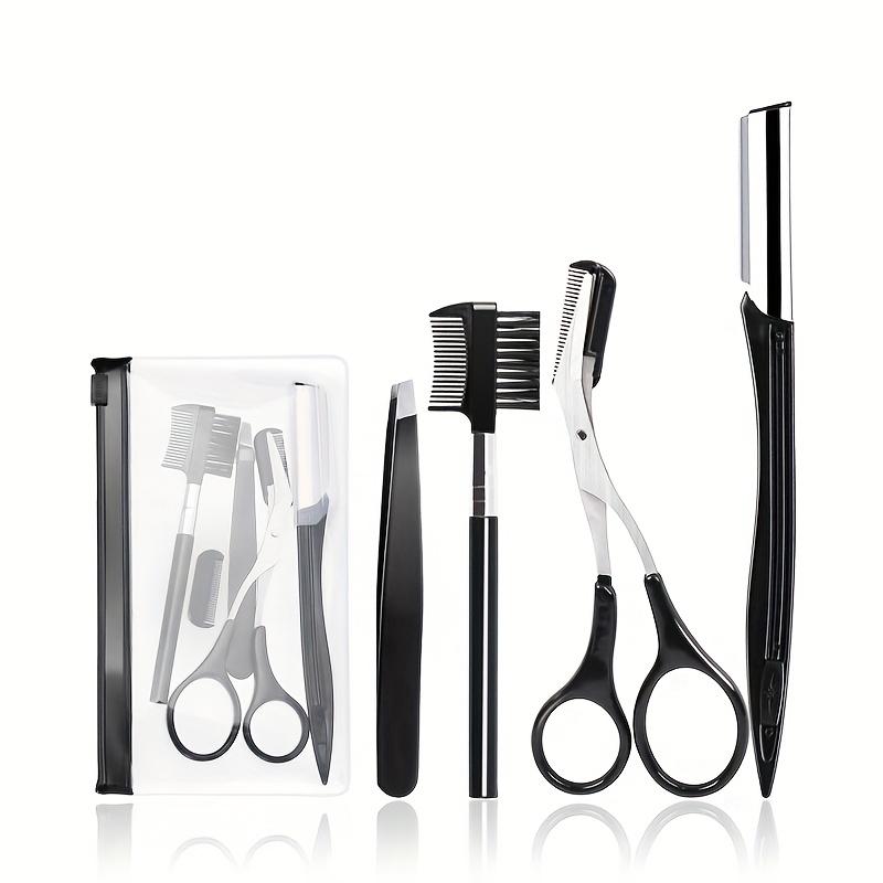 3/4/5/11/12pcs Eyebrow Trimmer Set Scissors Tweezers Eyebrow Razor Scraping Eyebrow Comb Razor Eyebrow Clip Makeup Tools