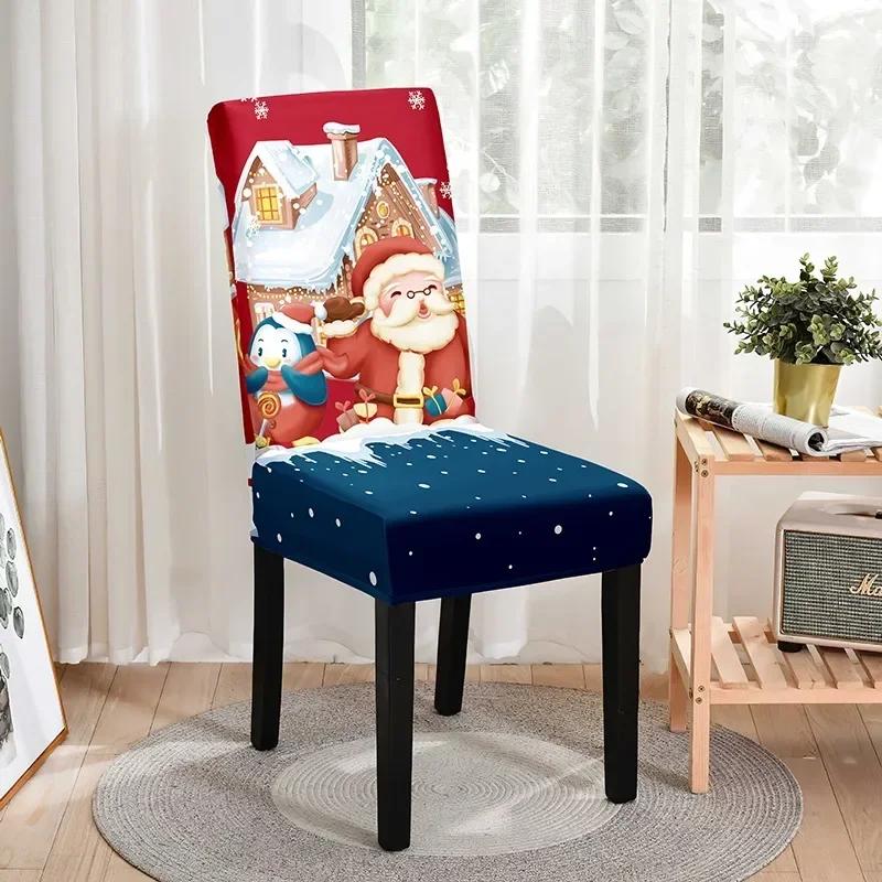 

2024 Christmas Chair Covers Decoration for Dining Room Chair Slipcover Elastic Home LivingRoom Office ChairCover Wedding Chairs