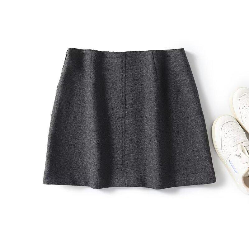 

Spring 2025 Women s High-Waist Wool A-Line Skirt - Slim, Casual & Versatile. Large
