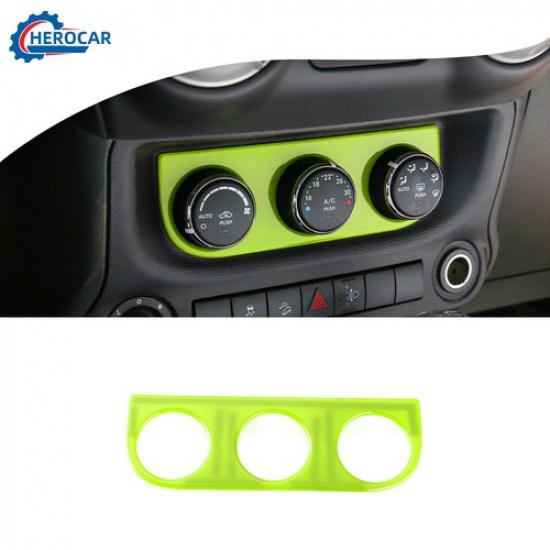 Air Condition Switch Knob Bezel Decor Cover Trim For Jeep Wrangler JK Green ABS