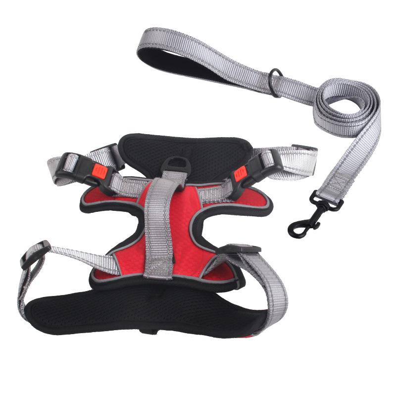 Dog chain dog leash pet leash chest back clothing dog strap chest strap adjustable reflective chest back