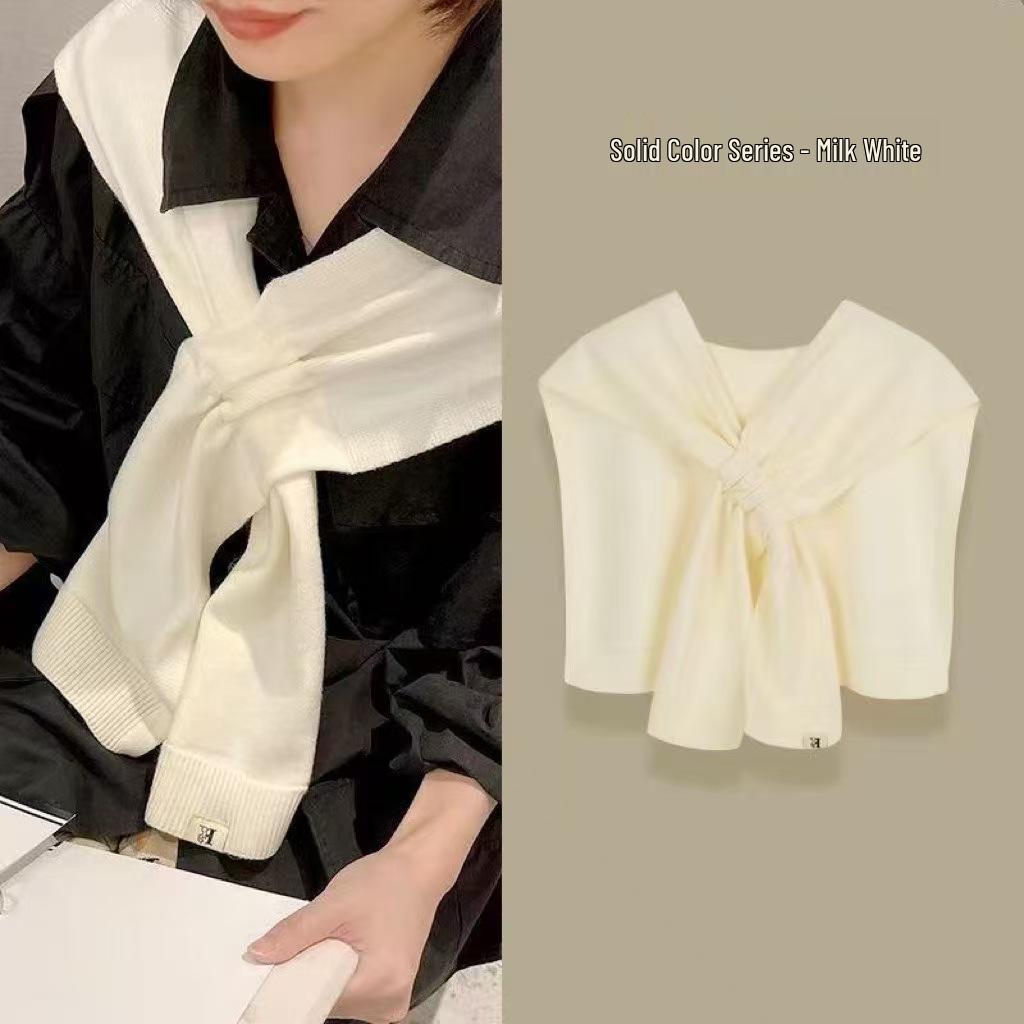 Dongdaemun Damski Dzianinowy Szal Szalik - Wszechstronny Bezrękawnik Kardigan na Jesień/Zimę