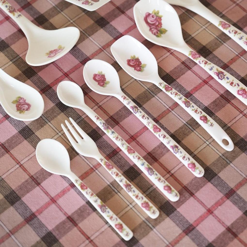 Vintage Flower Melamine Long Teaspoon Large