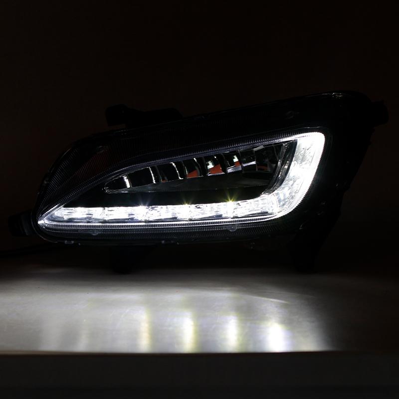 1Pair For Hyundai Tucson 2016 2017 2018 Car Front Bumper LED Fog Lamp Daytime Running Drive Light Foglight Foglamp