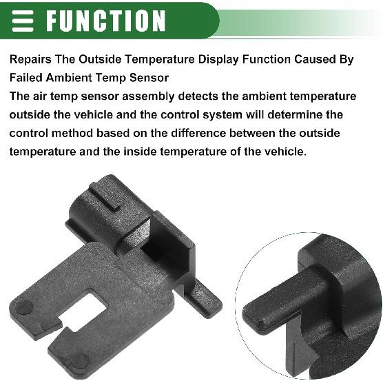 Motoforti Car AC Ambient Air Temperature Sensor, for DODGE 1500 2500 3500 2010-2012, Plastic, 5149025AA 5149265AB, Black