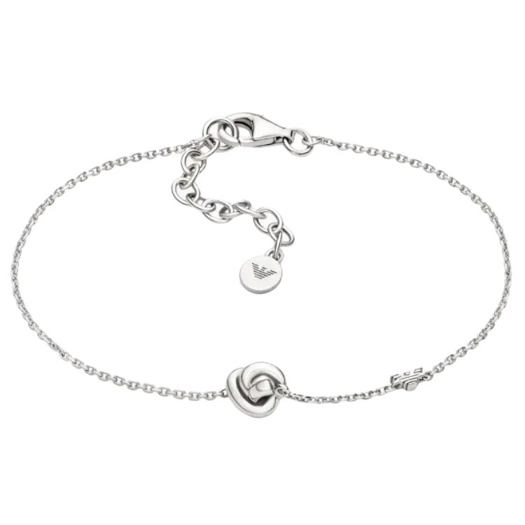 Emporio Armani 3D Knot Eagle Logo Slim Lobster Clasp Bracelet Women bracelet Silver EG3643040_NLP_NLC Shopping Bag
