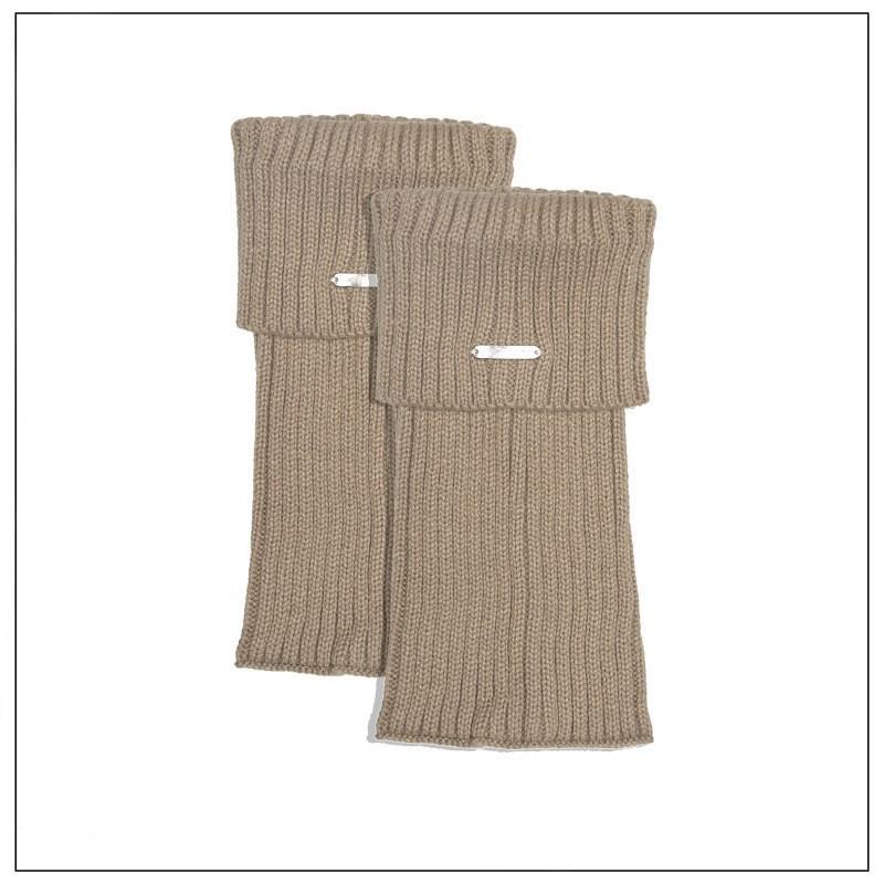 Metal Logo Retro Coffee Brown Set for Women's Autumn and Winter Fashionable and Versatile Knitted Pile Sock Calf Set