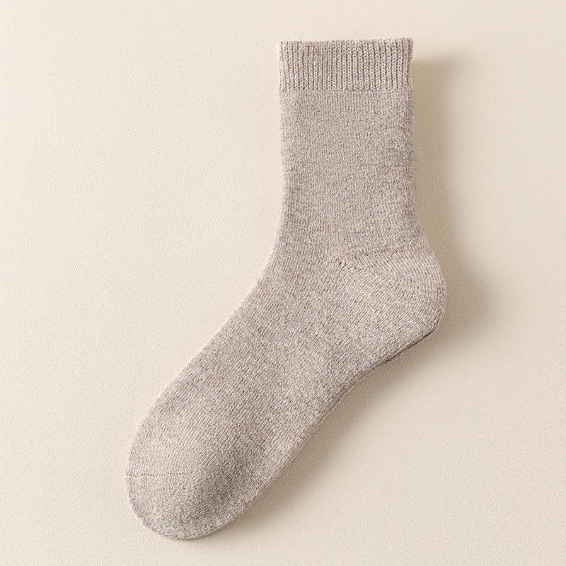Cashmere Socks Men'S Medium Tube Socks Keep Warm In Season, Super Thick Fleece Wool Socks, Thickened Deodorant Men'S Socks In Winter