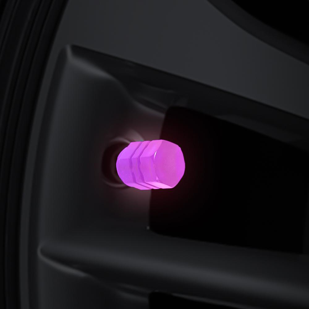 Car Pink Red Luminous Tire Valve Cap Motorcycle Bike Wheel Hub Glowing Valve Cover Tire Decoration Auto Styling Tyre Accessories Valve Stems 1